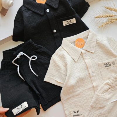 ۰۳۵۴_ست موسلین دکمه دار ایز