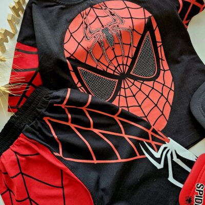 ۰۳۸۷_ست تیشرت شلوارک عنکبوتی