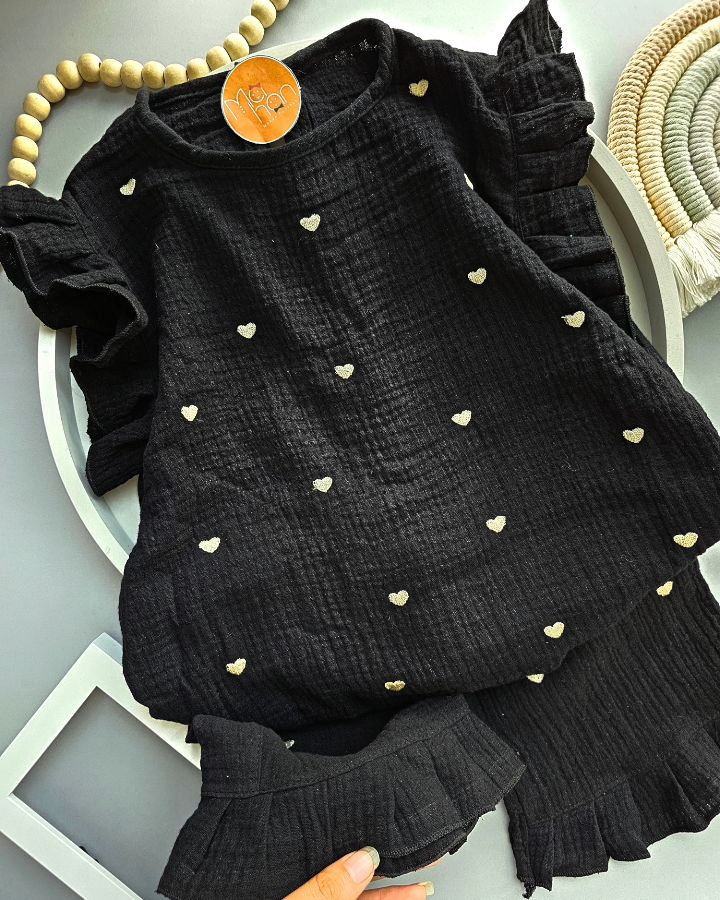 1000072844 ۰۴۵۴_ست موسلین مشکی قلب - Image 1