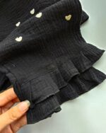 ۰۴۵۴_ست موسلین مشکی قلب - Image 5