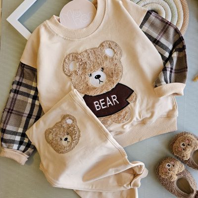 ۰۵۵۷_ست تدی آستین چهارخونه