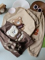 ۰۶۱۳_بلوزشلوار تدی آستین چهار خونه