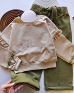 ۰۶۴۵_ست کراپ قلبی و شلوارکتان - Image 2