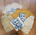 ۰۹۱۰_تیش ت شلوارک کتان ربات