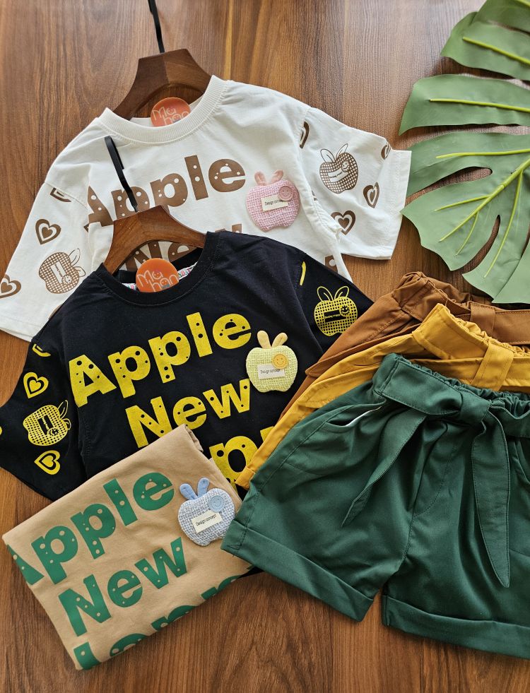 1000149409 ۰۹۷۲_ست تیشرت شلوارک سیب - Image 1