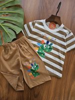 ۰۹۹۰_ست دایناسور راه راه (سایز۴۰/۴۵) - Image 2