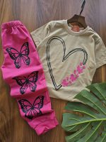 ۰۹۹۲_تیشرت شلوار پروانه قلبی