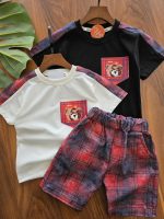 ۰۱۰۴۳_تیشرت شلوارک چهارخونه