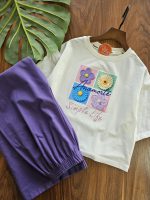 ۰۱۰۲۴_ست کراپ شلوار چهار گل سایز(۵۵/۶۰)