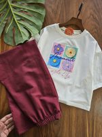 ۰۱۰۲۴_ست کراپ شلوار چهار گل سایز(۵۵/۶۰) - Image 2