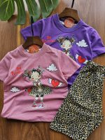 ۰۱۰۳۳_ست تیشرت شلوارک دختر پلنگی( سایز ۴۰/۴۵) - Image 5