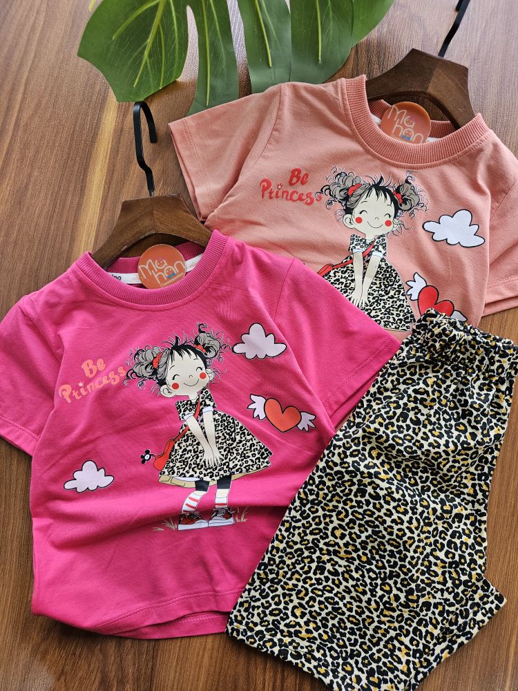 1000159465 ۰۱۰۳۳_ست تیشرت شلوارک دختر پلنگی( سایز ۴۰/۴۵) - Image 1