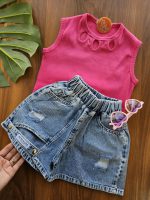 ۰۱۰۵۵_شورتک جین فلورا - Image 4