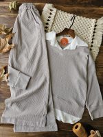 ست شومیز شلوار یقه سفید - Image 4