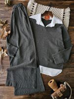 ست شومیز شلوار یقه سفید