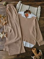 ست شومیز شلوار یقه سفید - Image 3