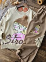 ست دخترانه کلاه کرمی ۴۵/۵۰ - Image 3