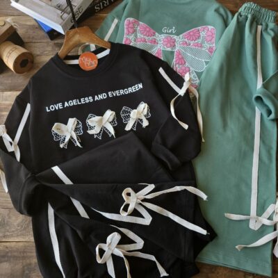 ست پاپیون سبز و مشکی