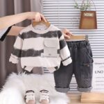 ست راه راه وارداتی تک جیب - Image 4